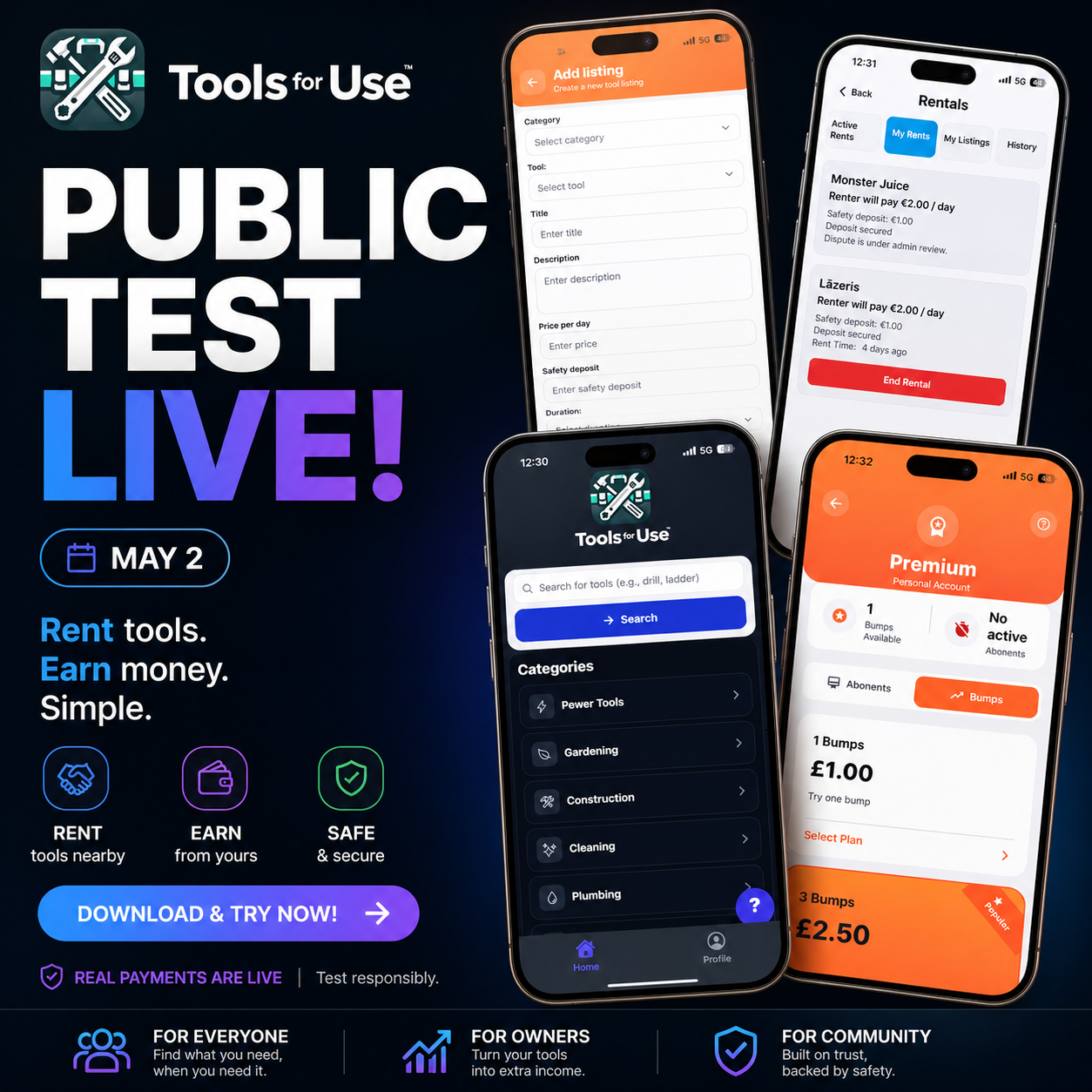 ToolsForUse public test is live