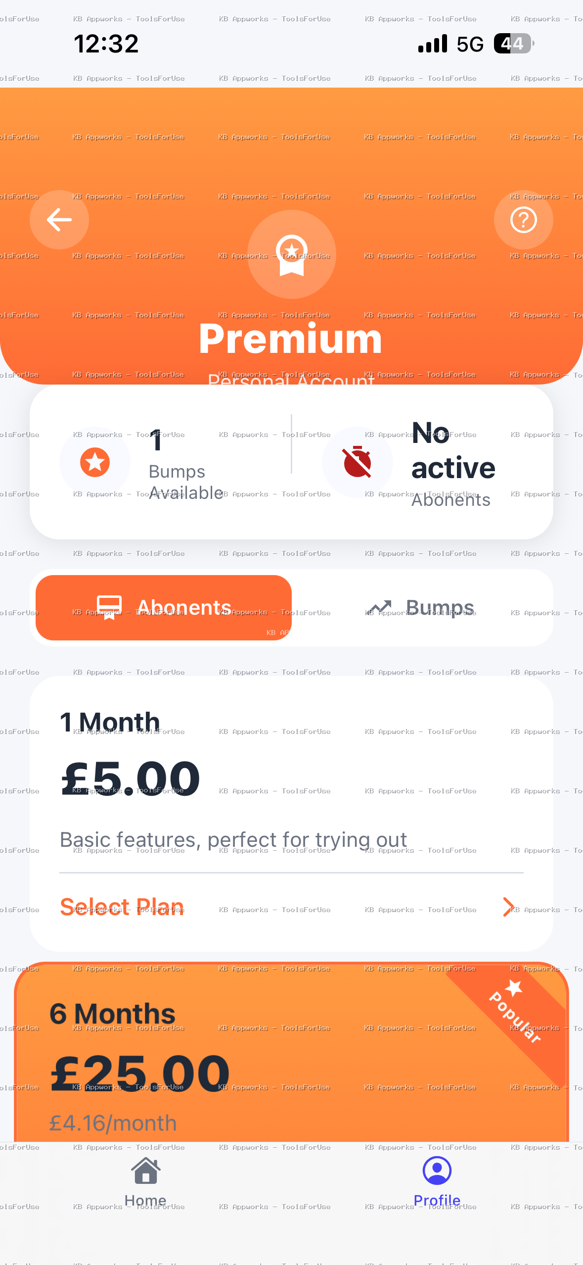 Payments/rental flow ToolsForUse app screenshot