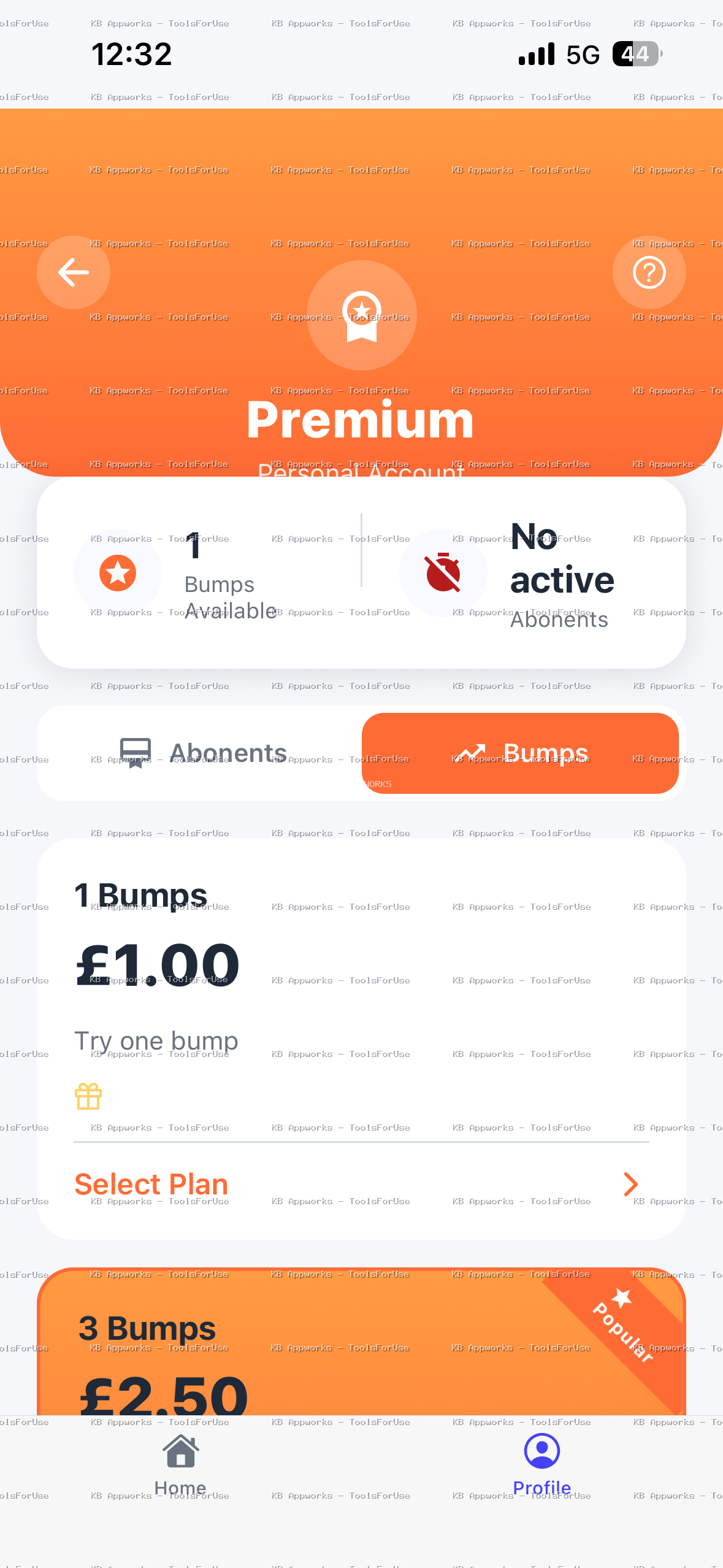 Payments/rental flow ToolsForUse app screenshot